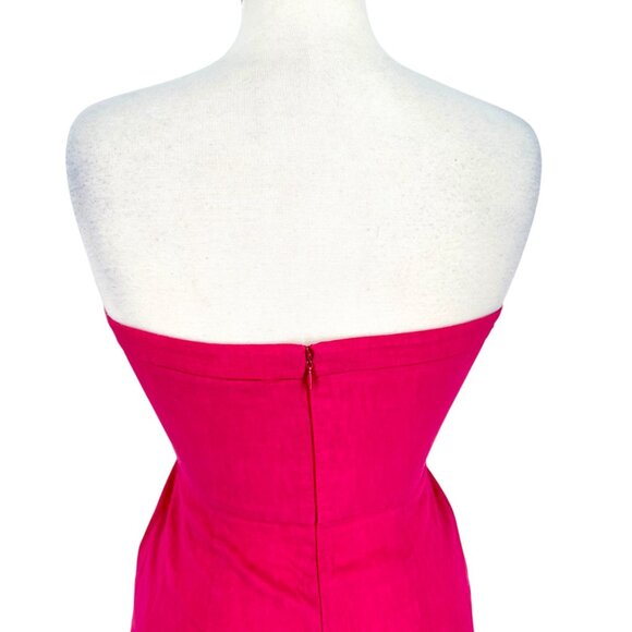 Theory Tyrah Crunch Strapless Pink Cotton A-Line Mini Dress Size 2 - Picture 5 of 10